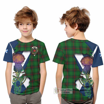 Primrose Tartan Family Crest Kid T-Shirt Scottish Thistle Celtic Inspired