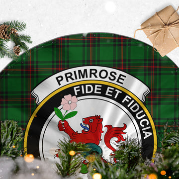 Primrose Tartan Christmas Tree Skirt with Family Crest
