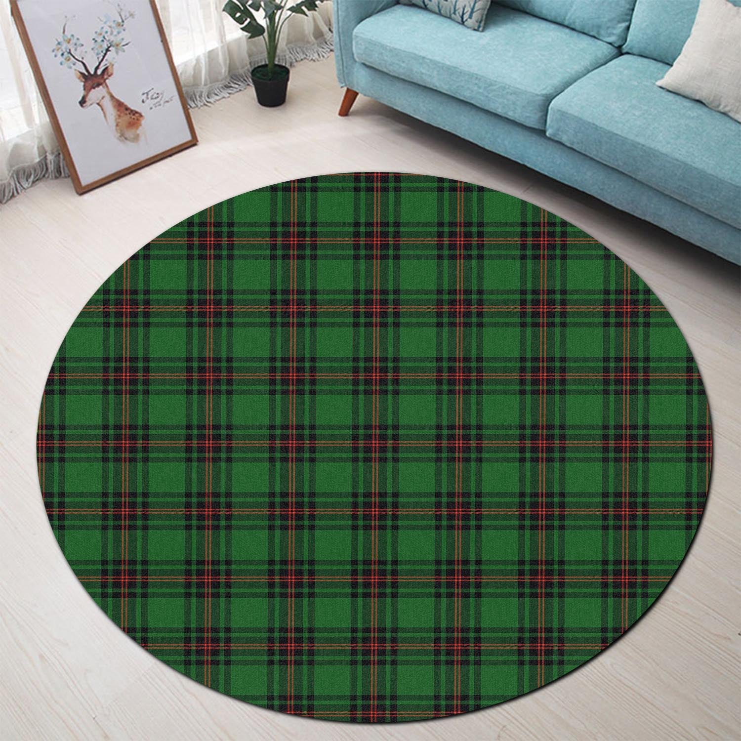 primrose-tartan-round-rug