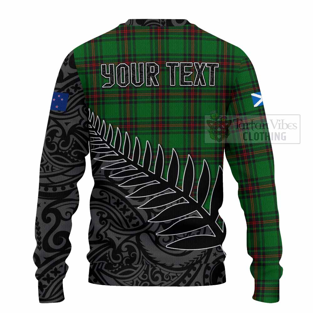 Tartan Vibes Clothing Primrose Crest Tartan Knitted Sweater with New Zealand Silver Fern Half Style