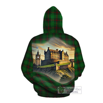 Tartan Vibes Clothing Primrose Tartan Family Crest Cotton Hoodie with Scottish Ancient Castle Style