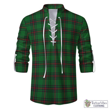 Primrose Tartan Men's Scottish Traditional Jacobite Ghillie Kilt Shirt