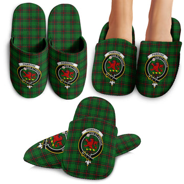 Primrose Tartan Home Slippers with Family Crest