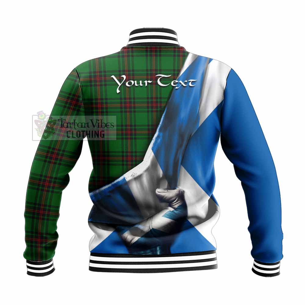 Tartan Vibes Clothing Primrose Tartan Baseball Jacket with Family Crest Scotland Patriotic Style