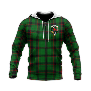 Primrose Tartan Knitted Hoodie with Family Crest