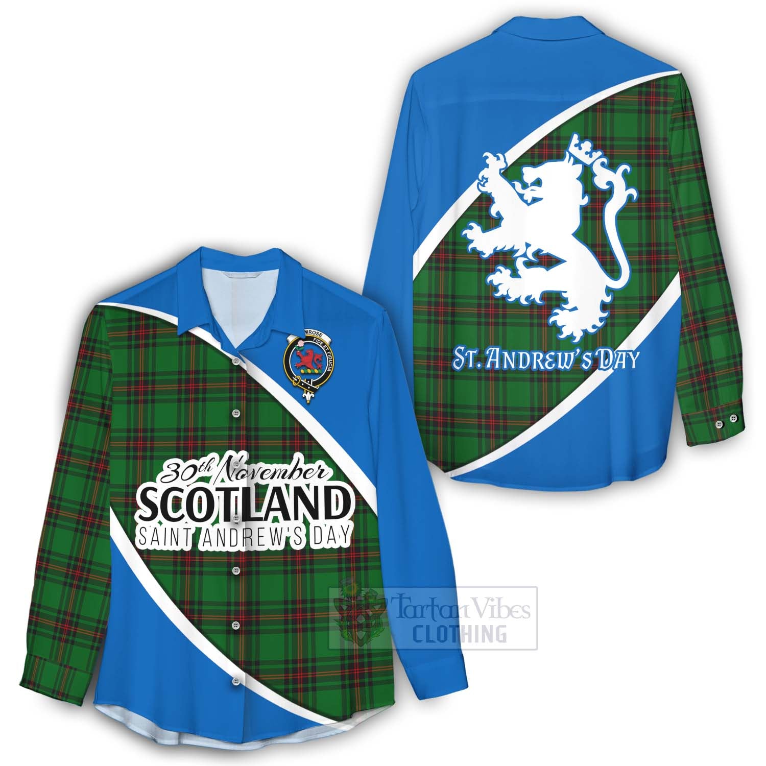 Tartan Vibes Clothing Primrose Family Crest Tartan Women's Casual Shirt Celebrate Saint Andrew's Day in Style
