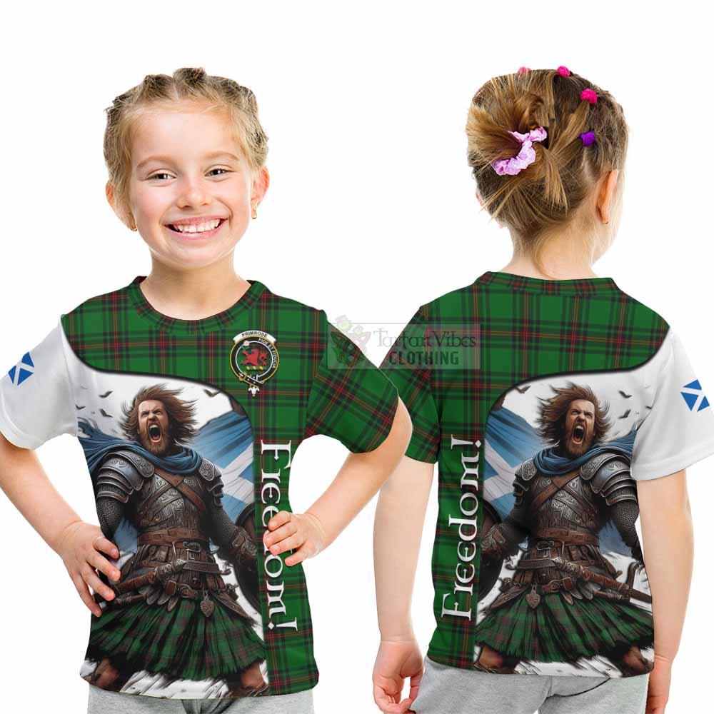 Tartan Vibes Clothing Primrose Crest Tartan Kid T-Shirt Inspired by the Freedom of Scottish Warrior