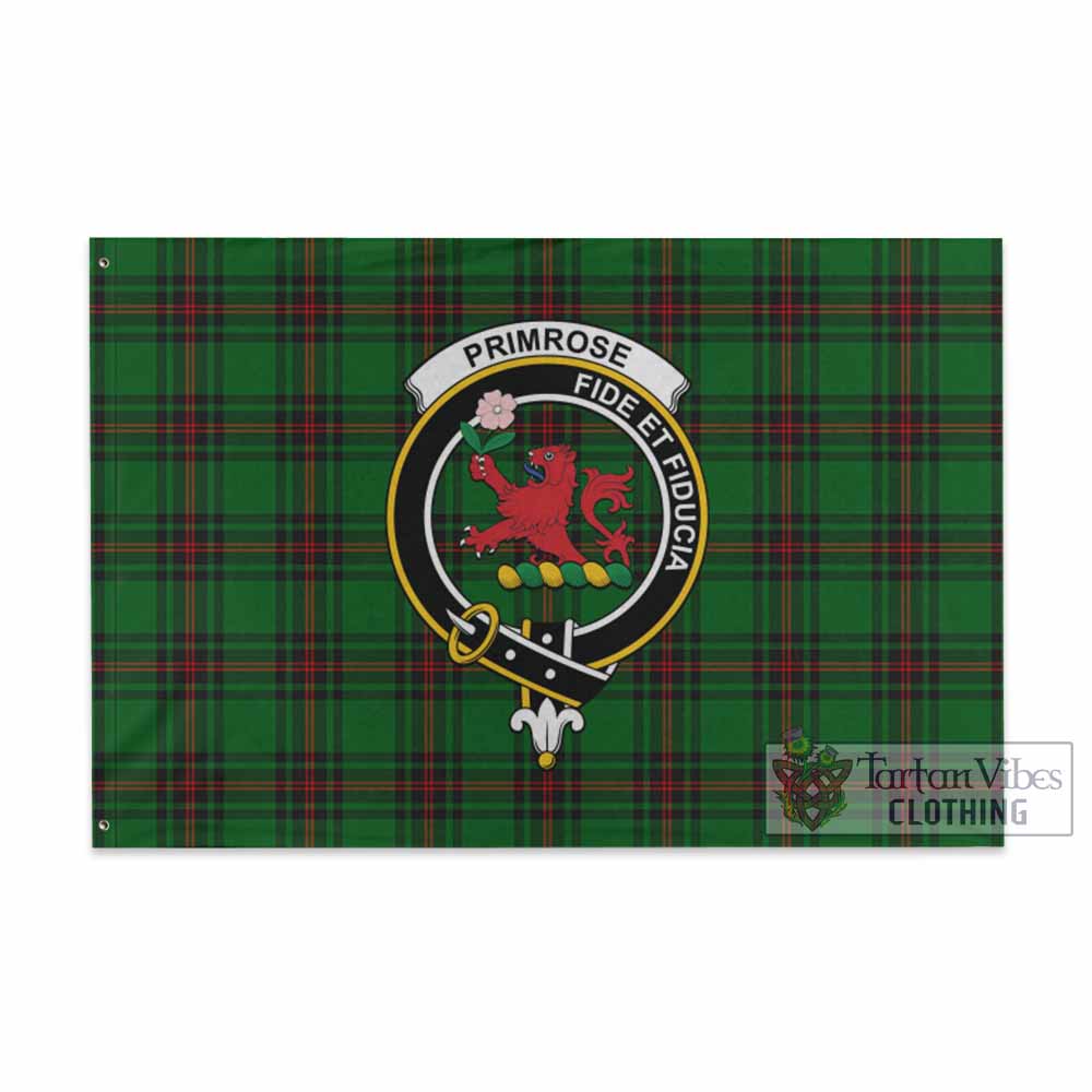 Tartan Vibes Clothing Primrose Tartan House Flag with Family Crest