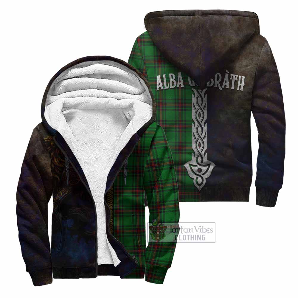 Tartan Vibes Clothing Primrose Tartan Family Crest Sherpa Hoodie Alba Gu Brath Be Brave Lion Ancient Style