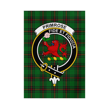 Primrose Tartan Garden Flag with Family Crest