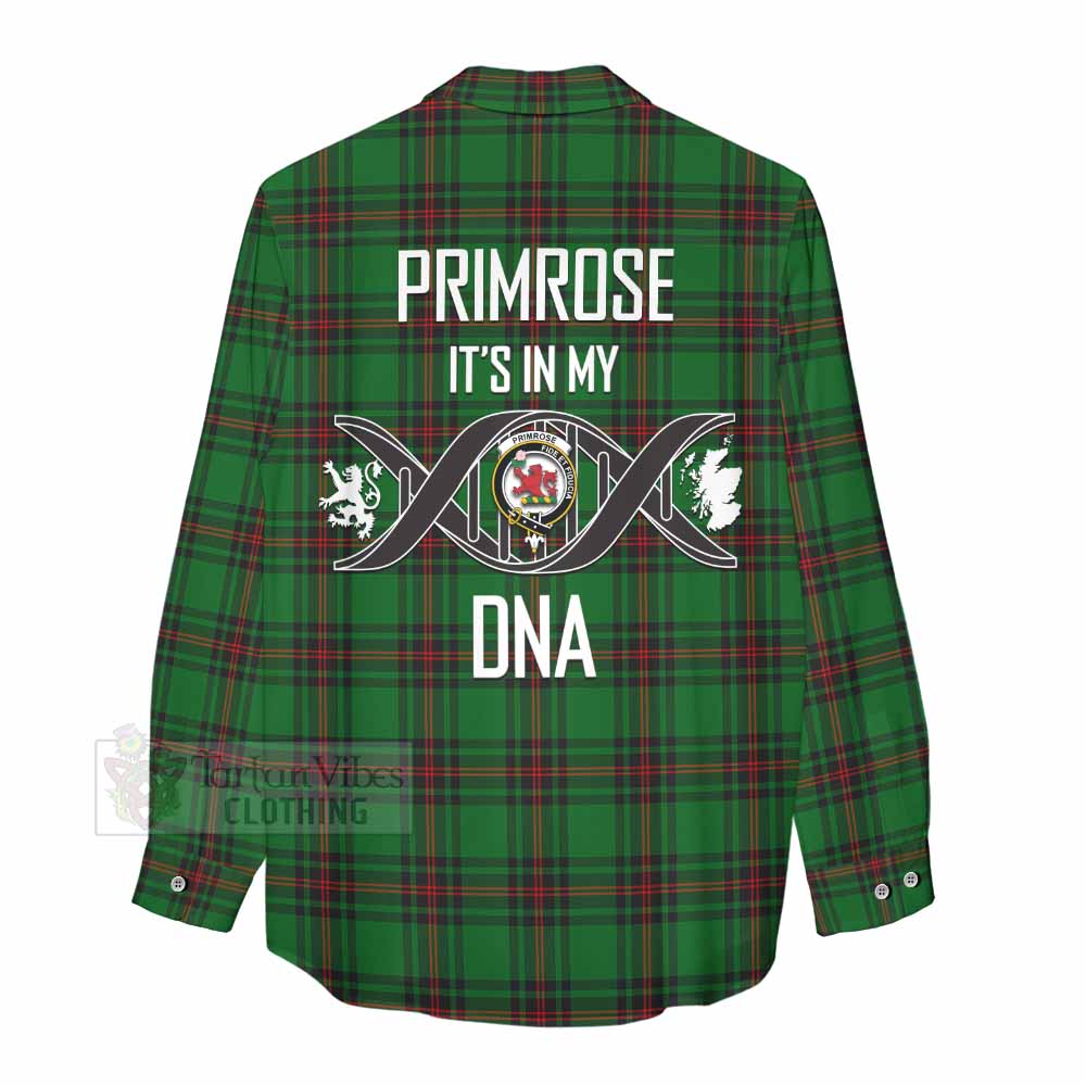 Tartan Vibes Clothing Primrose Tartan Women's Casual Shirt with Family Crest DNA In Me Style