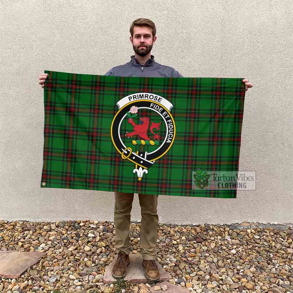 Tartan Vibes Clothing Primrose Tartan House Flag with Family Crest