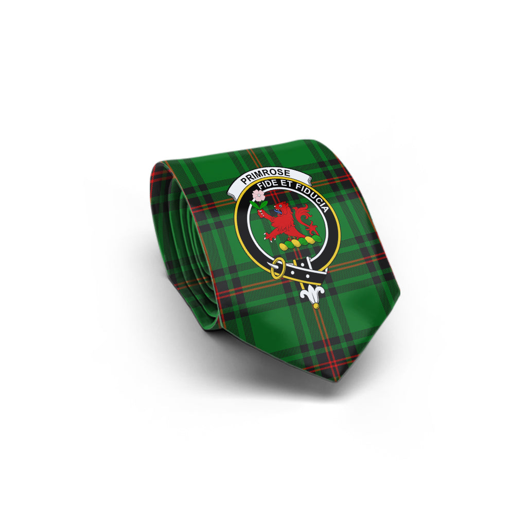 Primrose Tartan Classic Necktie with Family Crest - Tartan Vibes Clothing