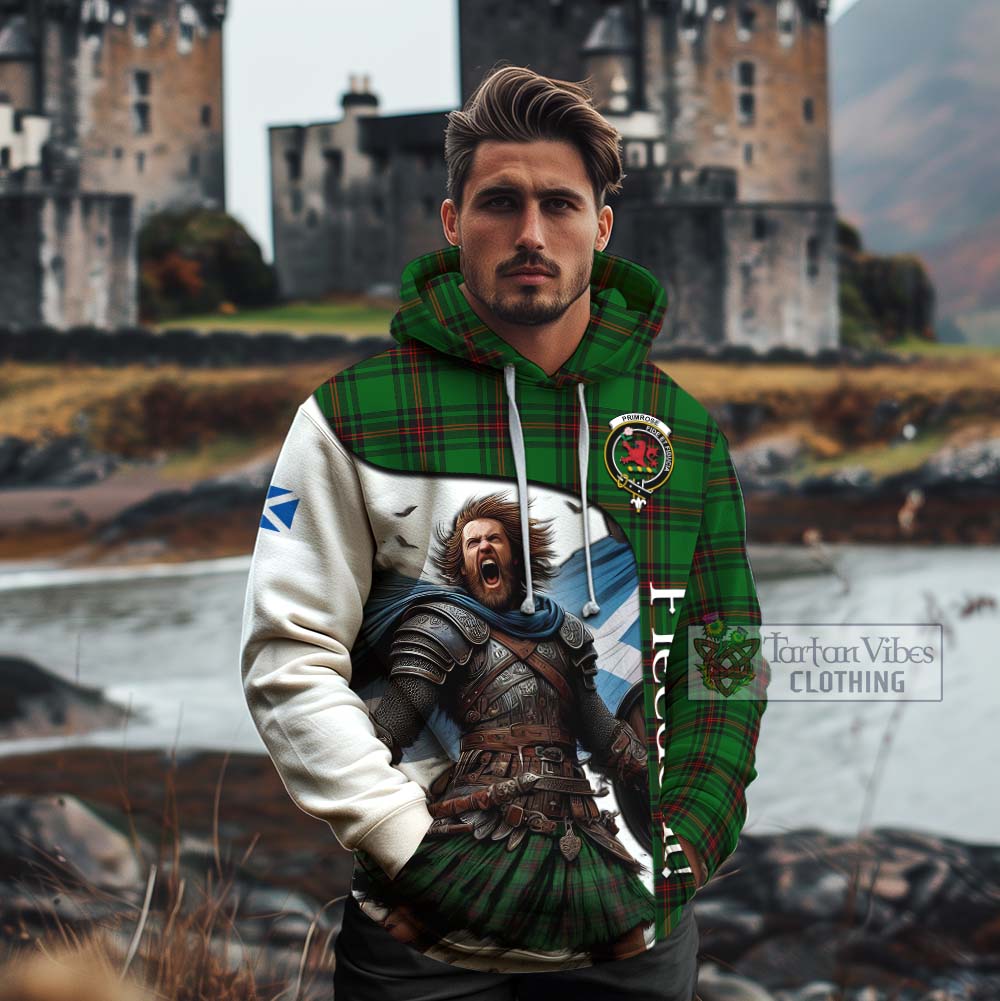 Tartan Vibes Clothing Primrose Crest Tartan Cotton Hoodie Inspired by the Freedom of Scottish Warrior