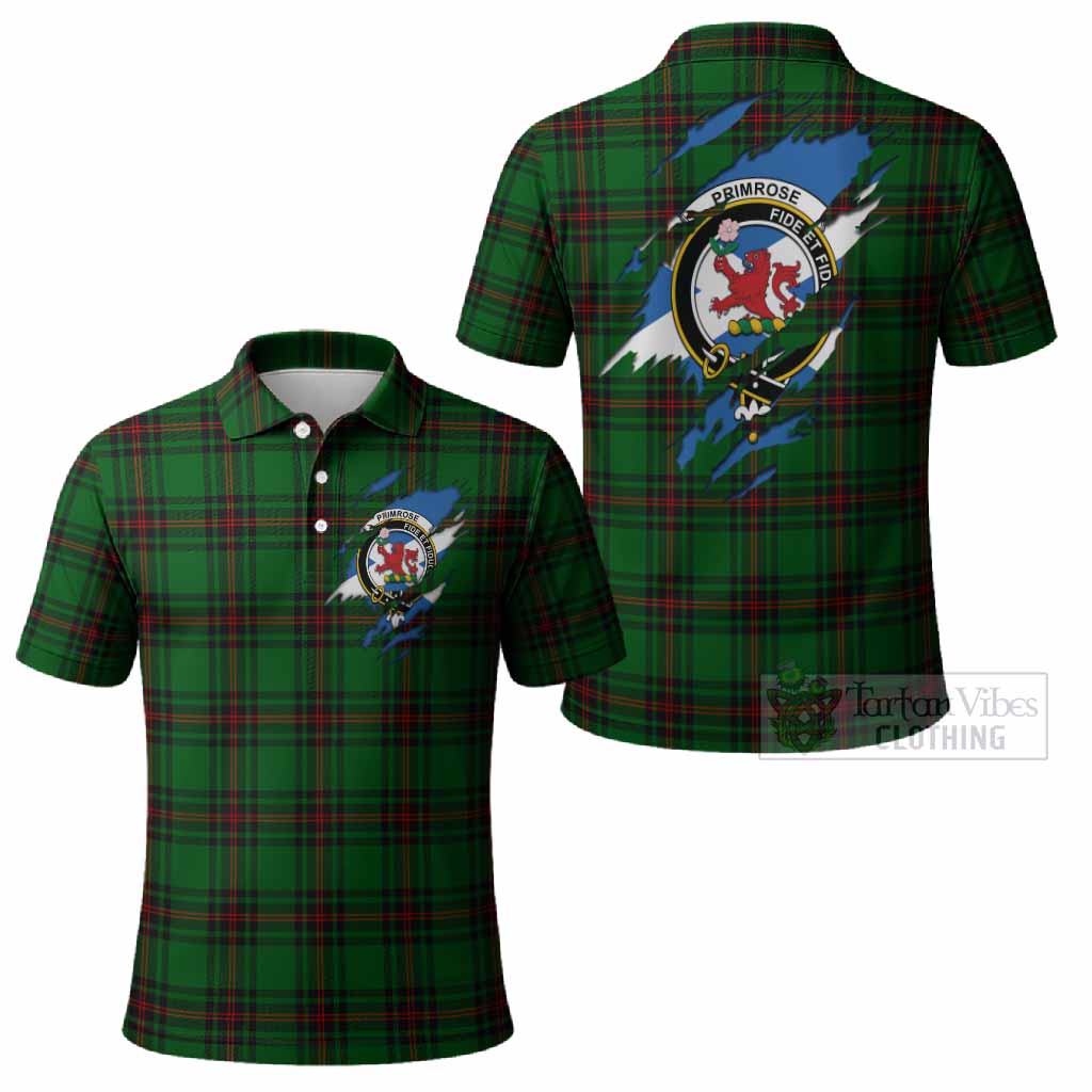 Primrose Clan Crest In Me Tartan Polo Shirt Scotland Flag Style