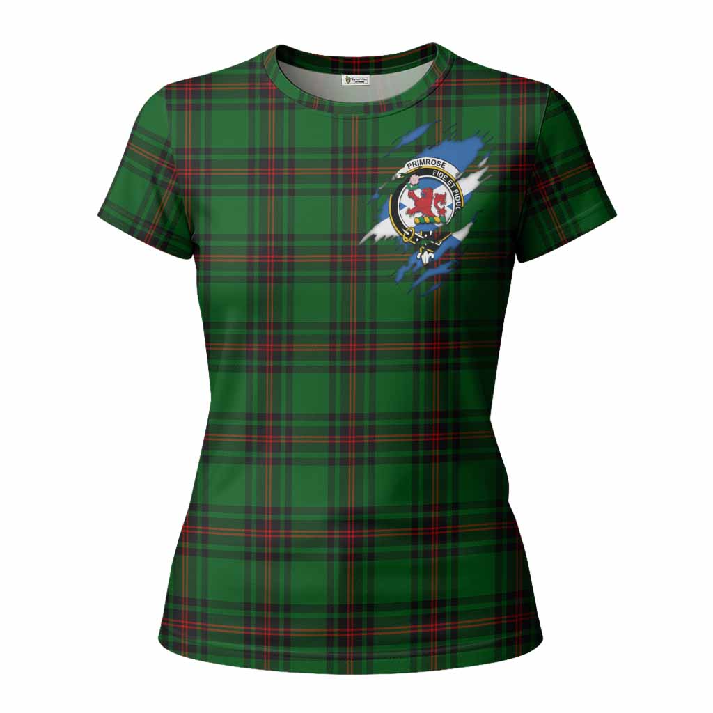 Primrose Clan Crest In Me Tartan Women T shirt Scotland Flag Style