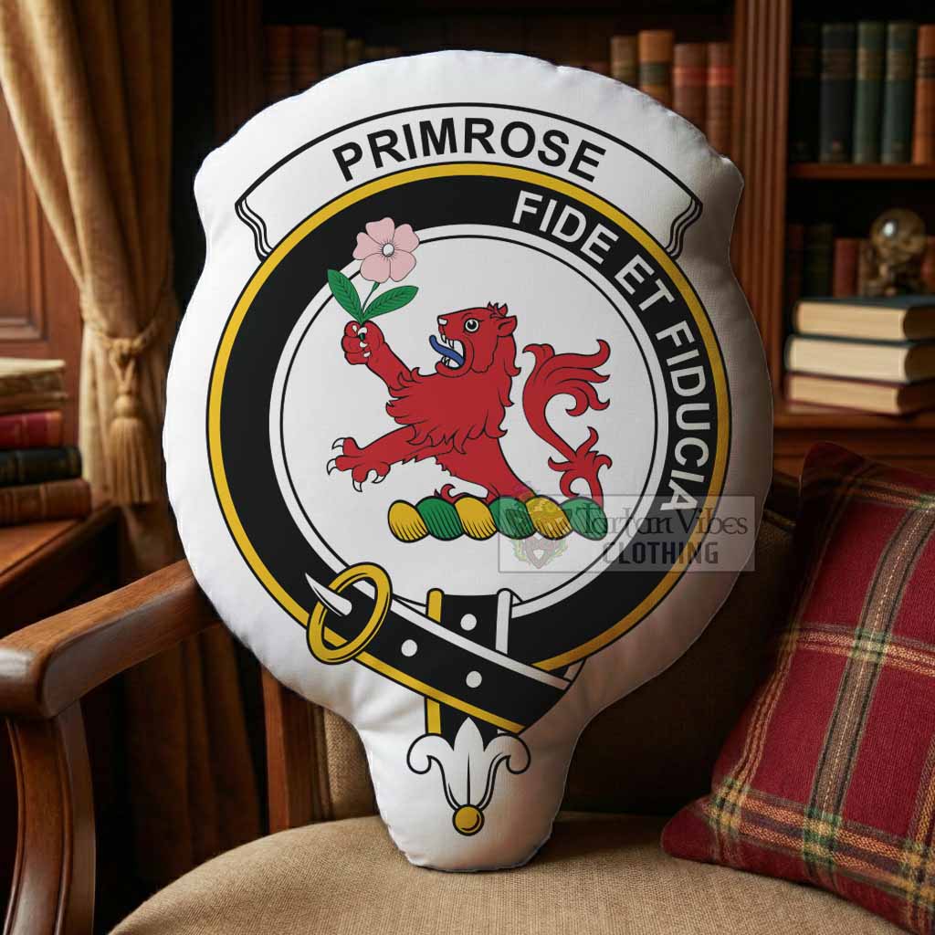 Primrose Clan Crest Shaped Throw Pillow, Scottish Clan Badge Decorative Pillow