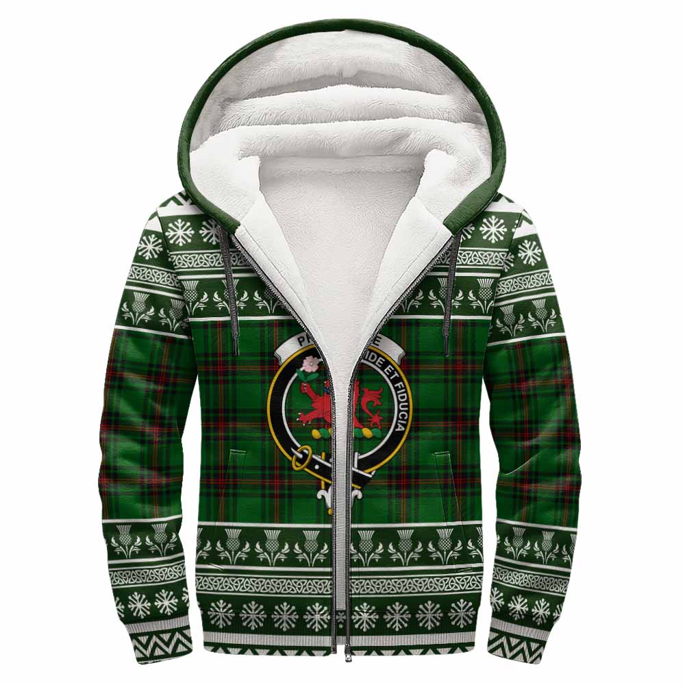 Primrose Clan Tartan Christmas Fleece Hoodie with Family Crest - Tartan Vibes Clothing