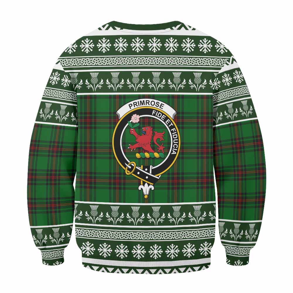 Primrose Clan Tartan Christmas Sweatshirt with Family Crest - Tartan Vibes Clothing