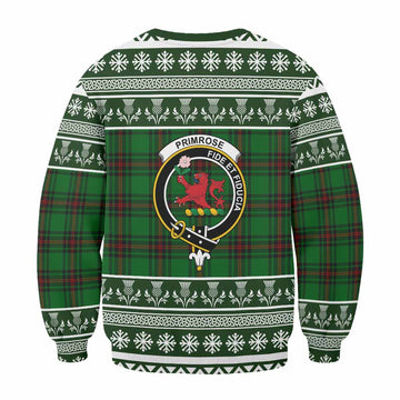 Primrose Clan Tartan Christmas Sweatshirt with Family Crest