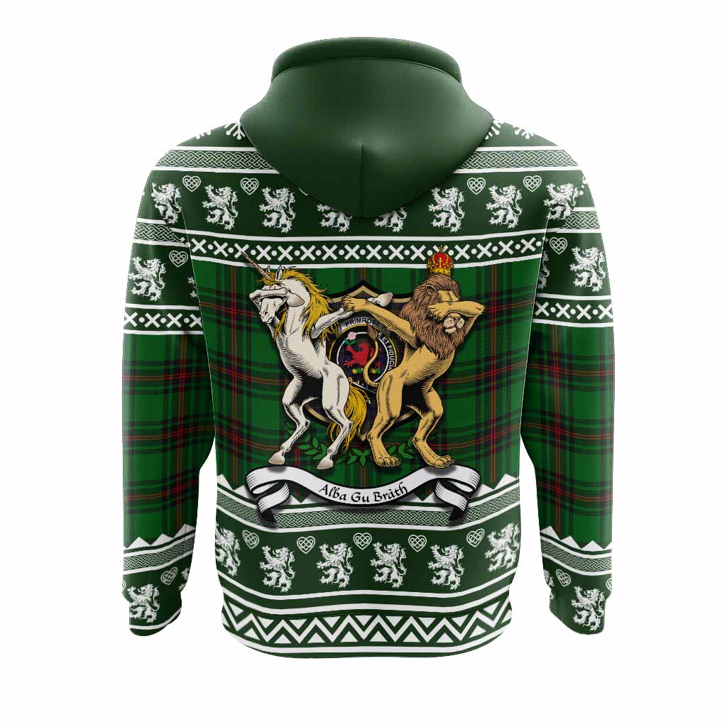 Primrose Clan Tartan Crest Christmas Hoodie Coat of Arms Funny Style - Tartan Vibes Clothing