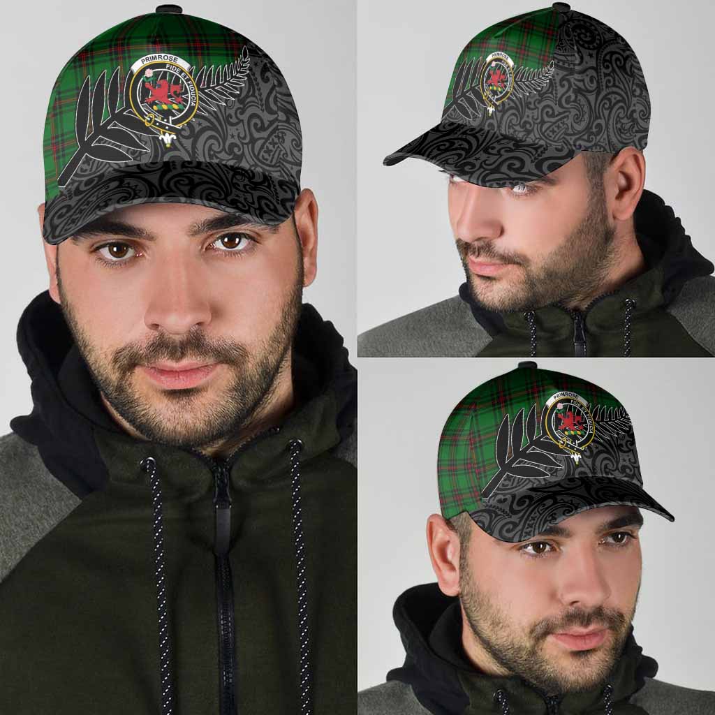 Primrose Crest Tartan Classic Cap with New Zealand Silver Fern Half Style