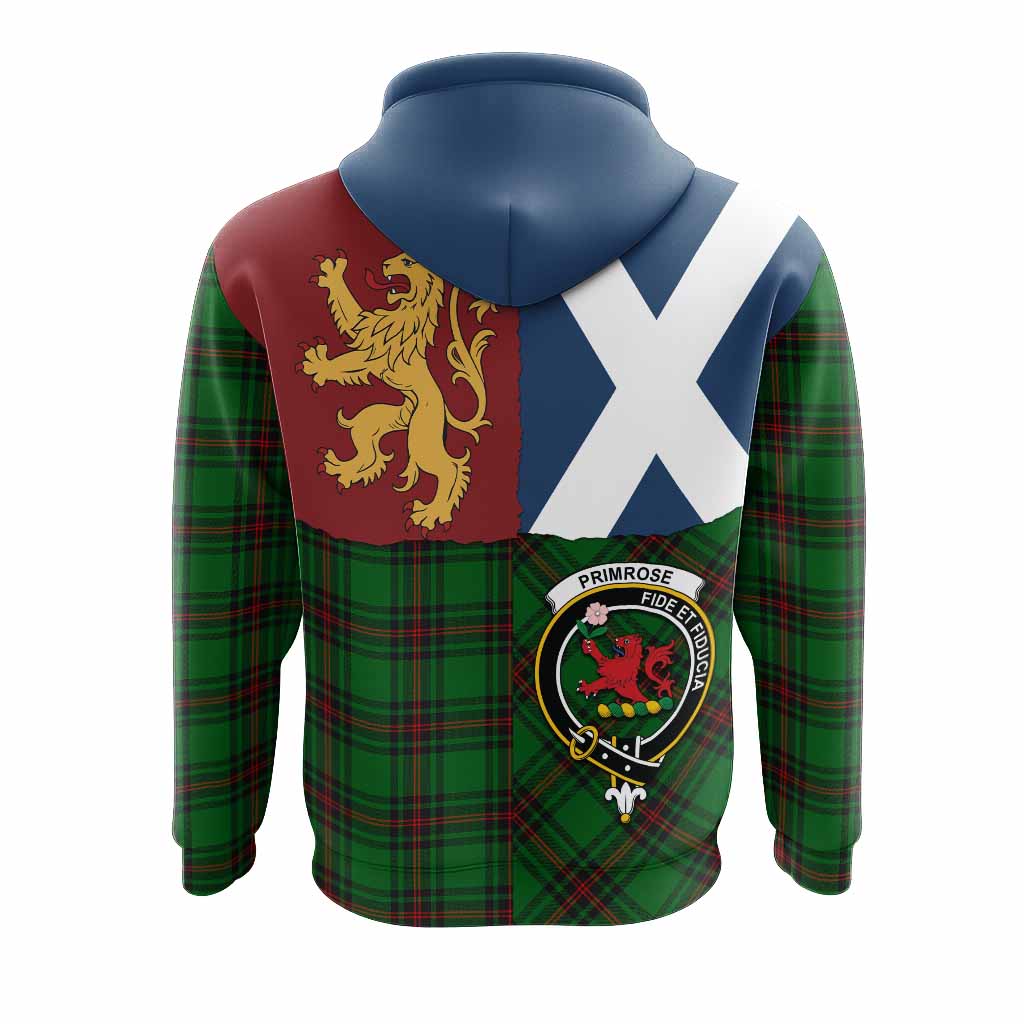Primrose Crest Tartan Hoodie with Lion Rampant Saltire Style
