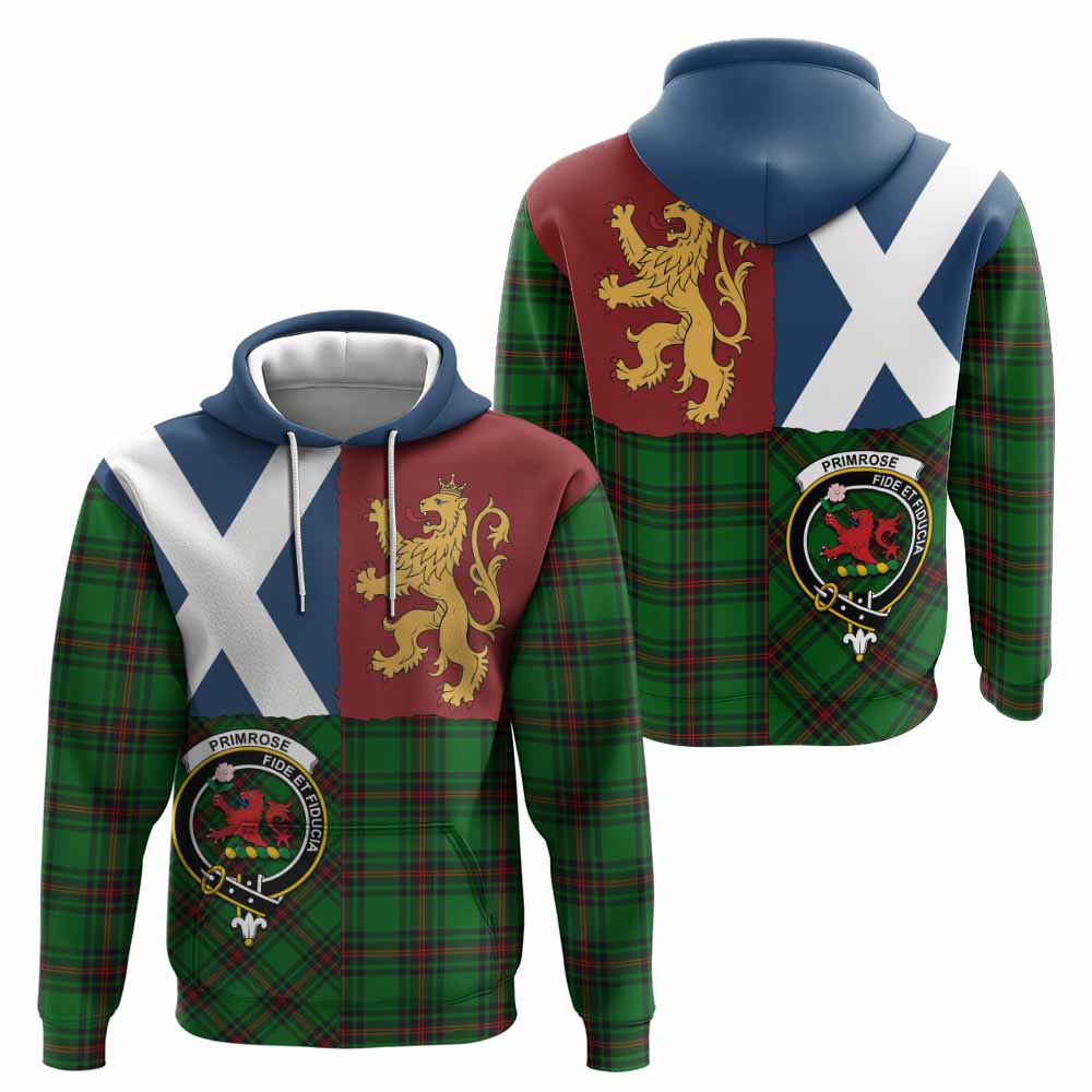 Primrose Crest Tartan Hoodie with Lion Rampant Saltire Style