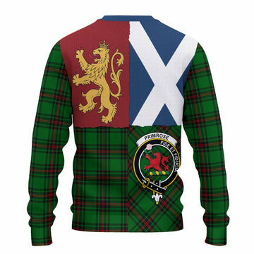 Primrose Crest Tartan Knitted Sweater with Lion Rampant Saltire Style