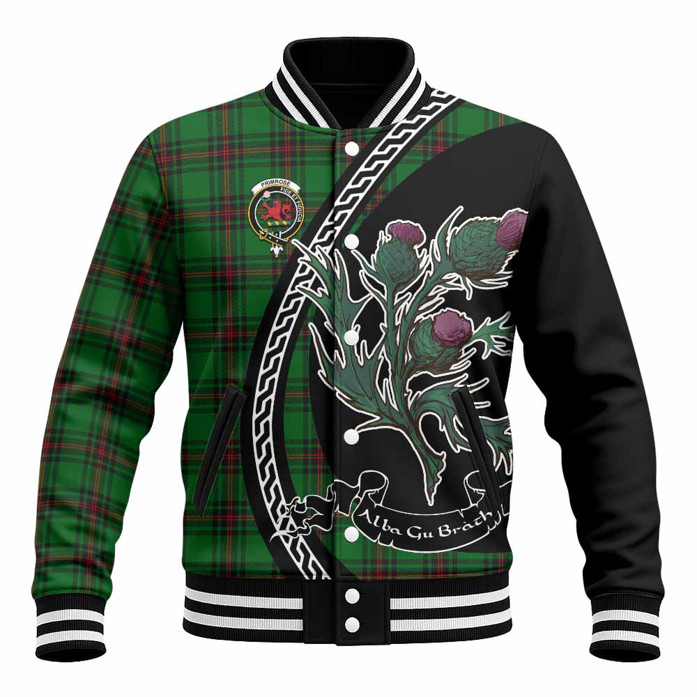 Primrose Family Crest Tartan Baseball Jacket Alba Thistle Inspired - Tartan Vibes Clothing