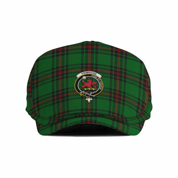 Primrose Family Crest Tartan Jeff Cap, Tartan Flat Cap