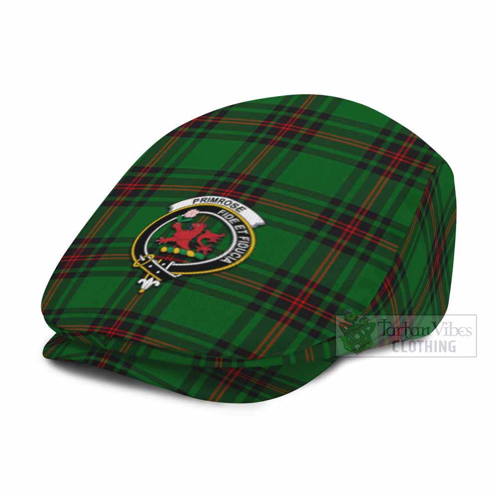 Primrose Family Crest Tartan Jeff Cap, Tartan Flat Cap