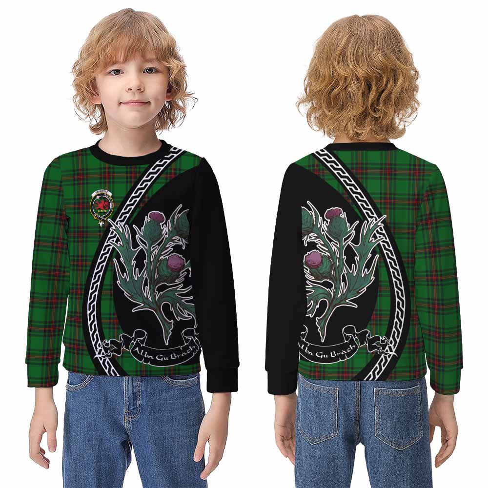 Primrose Family Crest Tartan Kid Knitted Sweatshirt Alba Thistle Inspired - Tartan Vibes Clothing