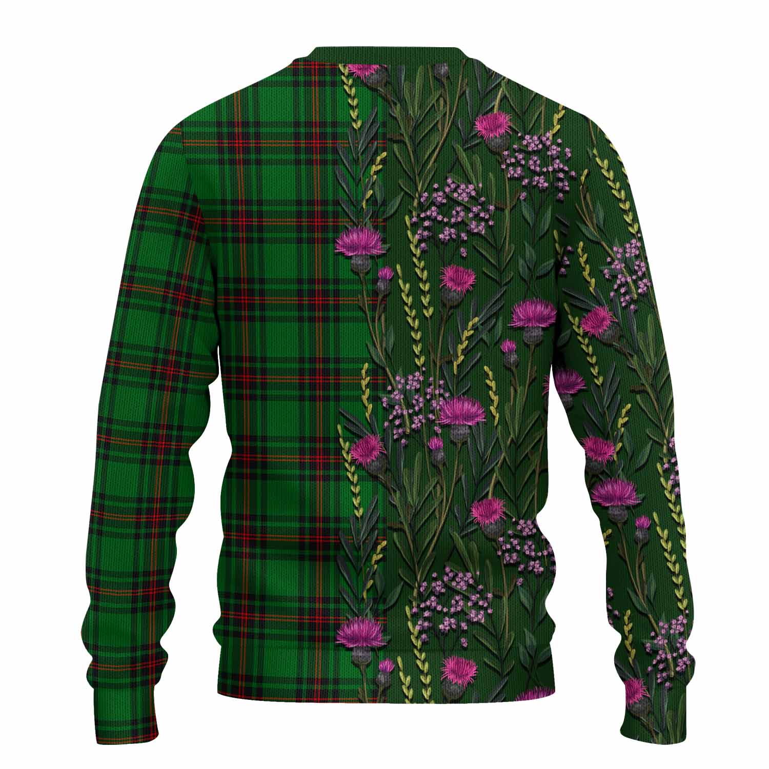 Primrose Family Crest Tartan Knitted Sweater Scottish Thistle Flower Pattern Half Style - Tartan Vibes Clothing