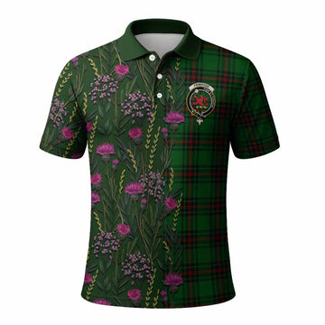 Primrose Family Crest Tartan Polo Shirt Scottish Thistle Flower Pattern Half Style