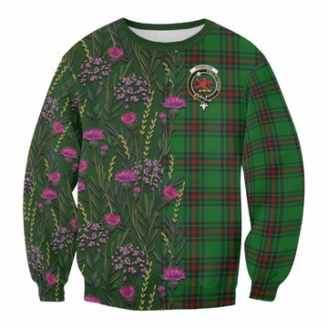 Primrose Family Crest Tartan Sweatshirt Scottish Thistle Flower Pattern Half Style
