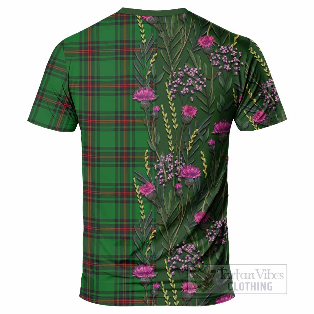 Primrose Family Crest Tartan T-Shirt Scottish Thistle Flower Pattern Half Style - Tartan Vibes Clothing