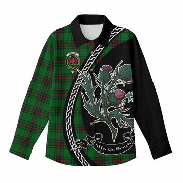 Primrose Family Crest Tartan Women Casual Shirt Alba Thistle Inspired