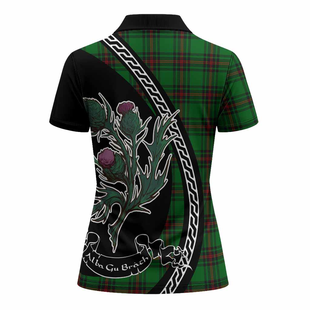 Primrose Family Crest Tartan Women Polo Shirt Alba Thistle Inspired - Tartan Vibes Clothing