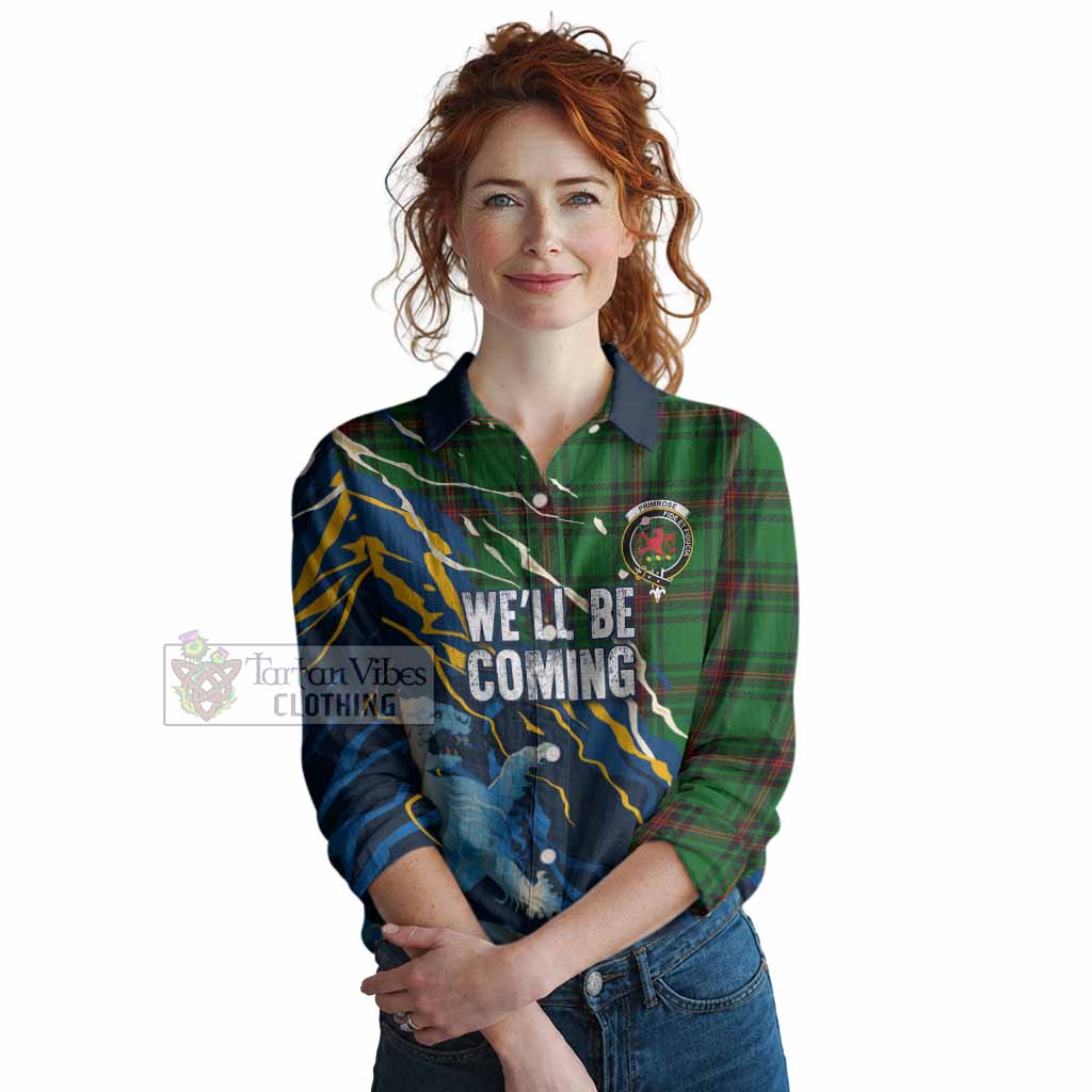 Primrose Scotland Tartan Women Casual Shirt WC2026 Football - We'll Be Coming