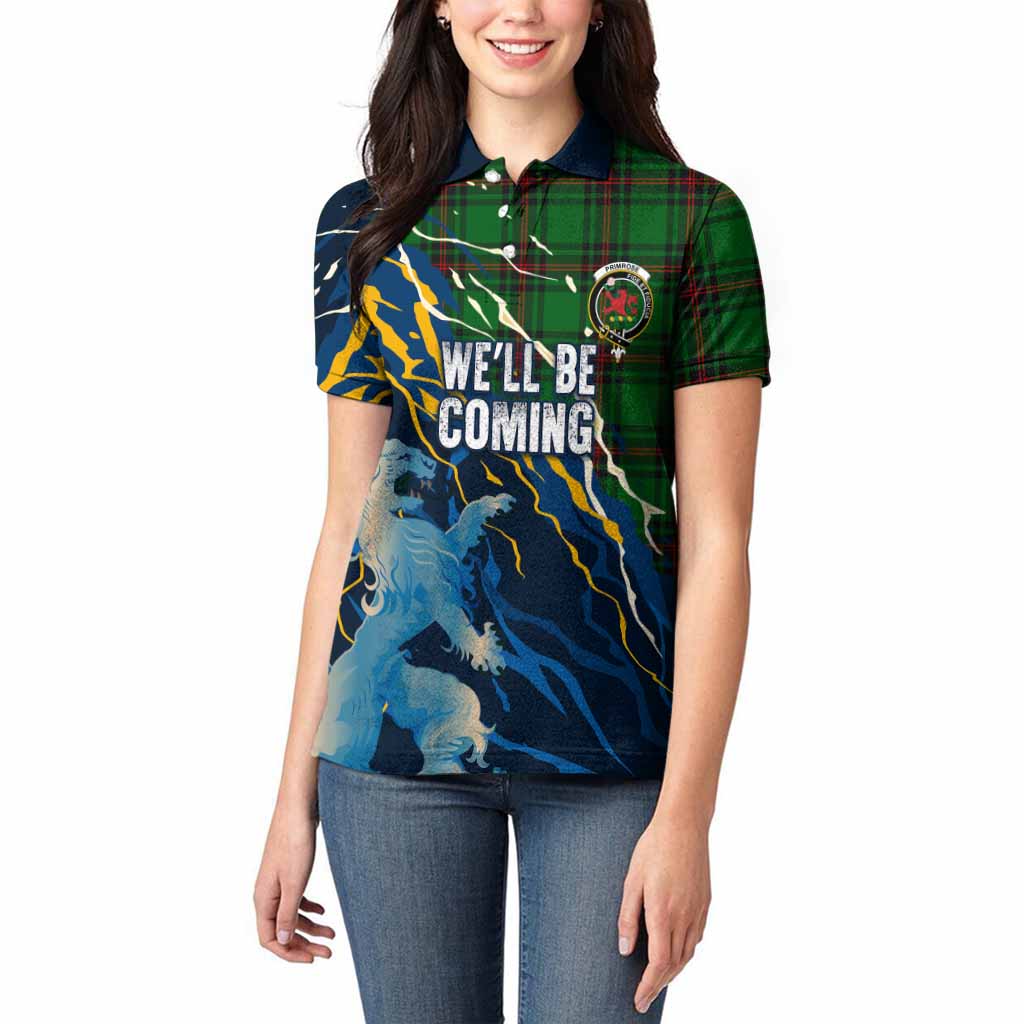 Primrose Scotland Tartan Women Polo Shirt WC2026 Football - We'll Be Coming