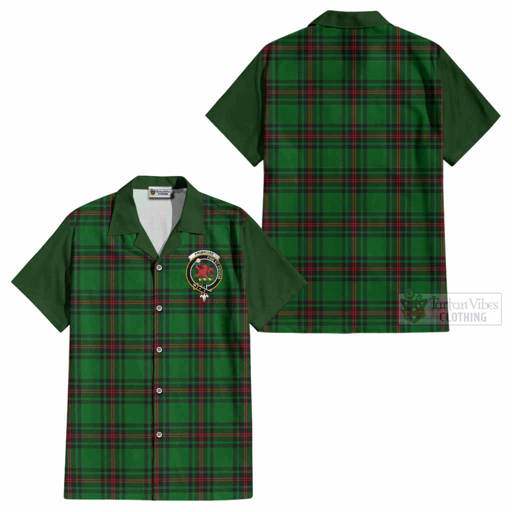Primrose Tartan Accent Cotton Hawaiian Shirt with Family Crest