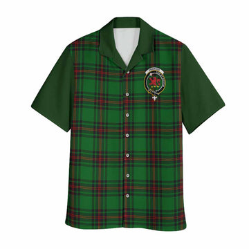Primrose Tartan Accent Hawaiian Shirt with Family Crest