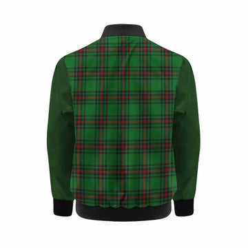 Primrose Tartan Accent Kid Bomber Jacket with Family Crest