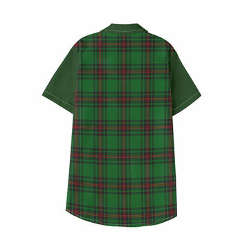 Primrose Tartan Accent Kid Hawaiian Shirt with Family Crest