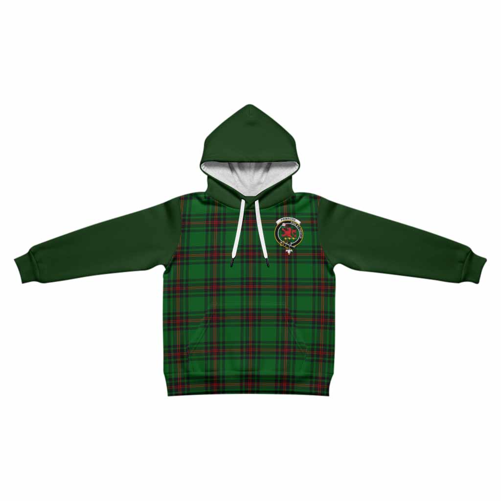 Primrose Tartan Accent Kid Hoodie with Family Crest