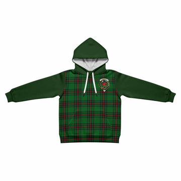 Primrose Tartan Accent Kid Hoodie with Family Crest