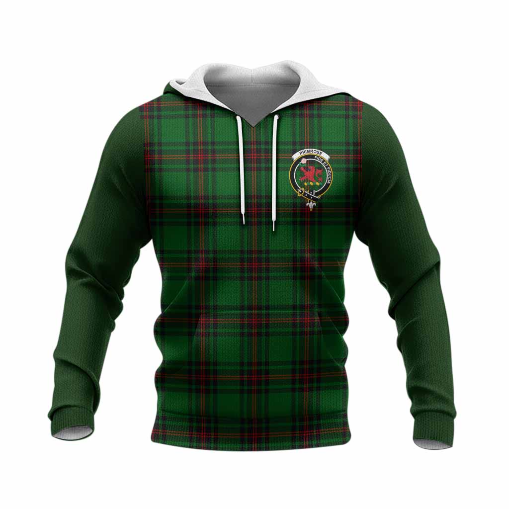 Primrose Tartan Accent Knitted Hoodie with Family Crest