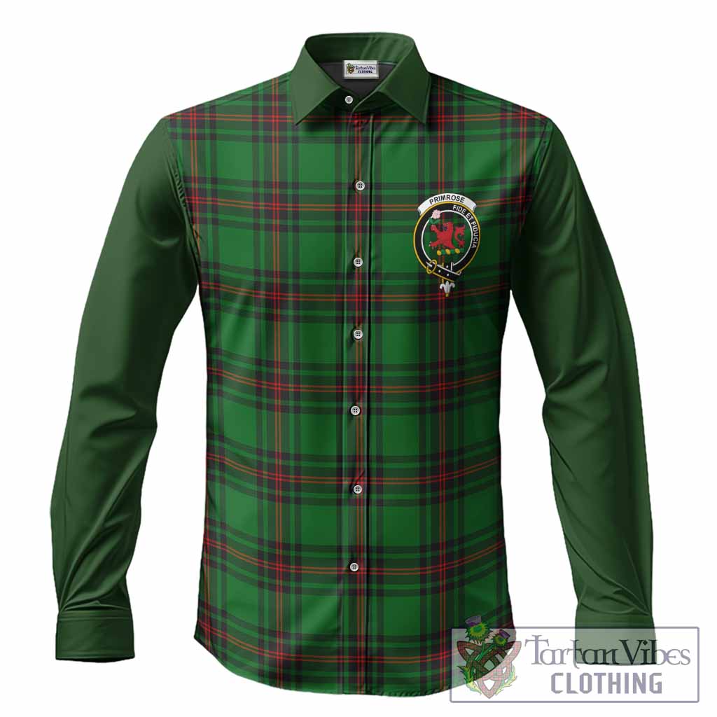 Primrose Tartan Accent Long Sleeve Button Shirts with Family Crest