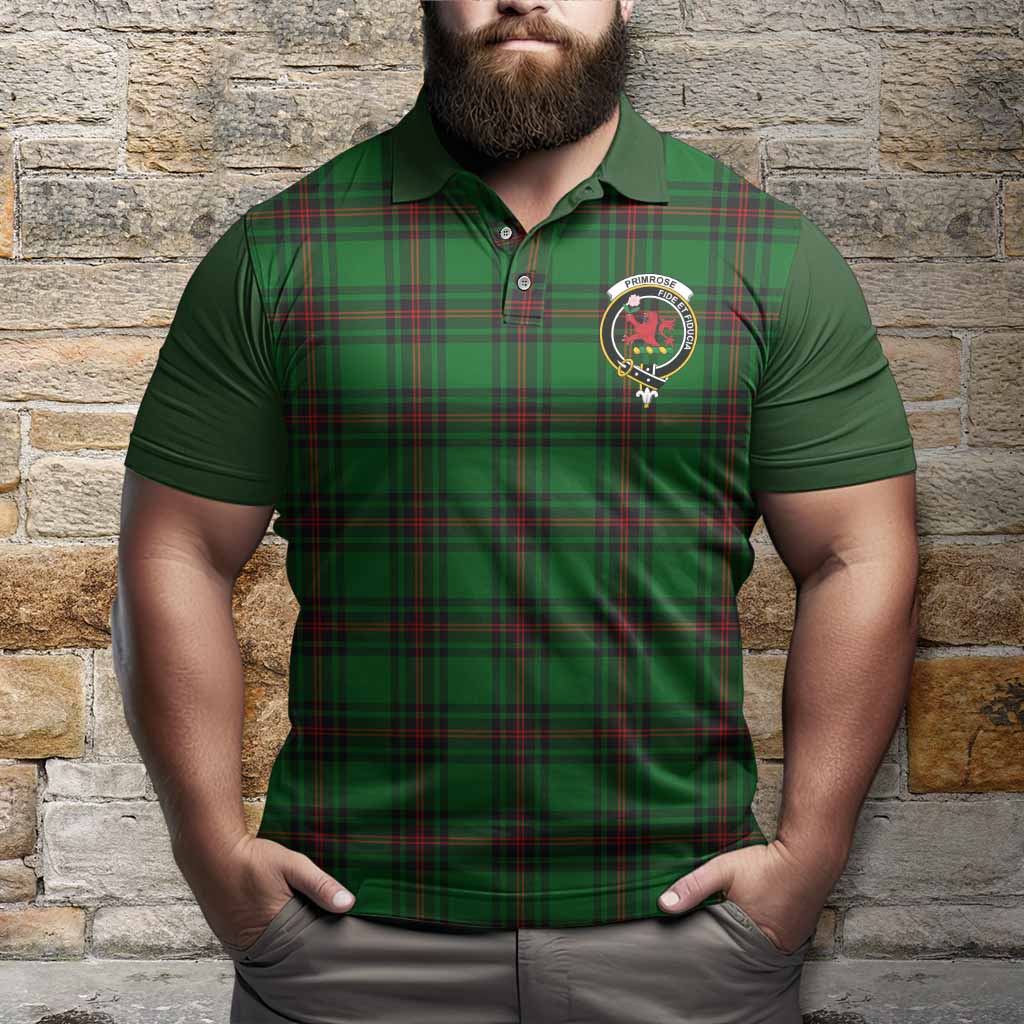 Primrose Tartan Accent Polo Shirt with Family Crest